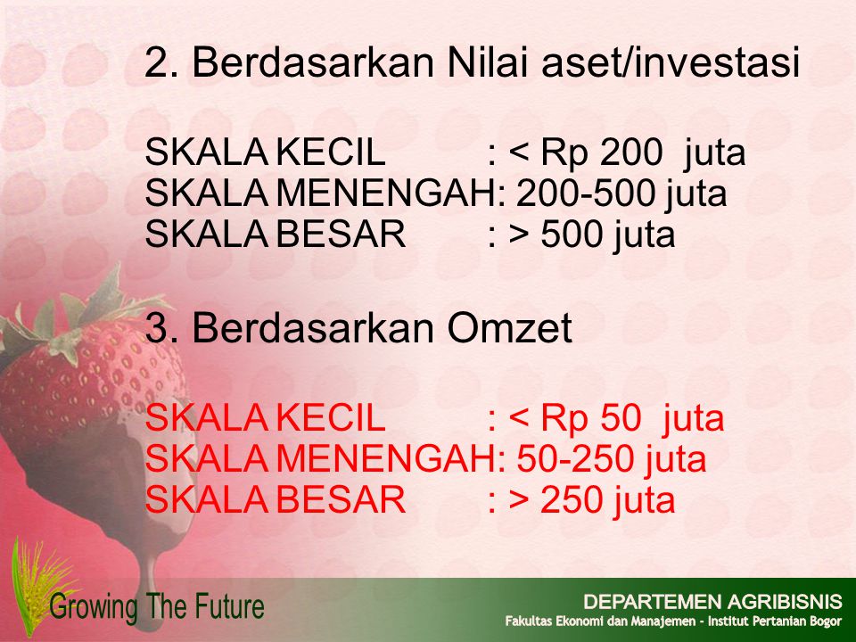 2. Berdasarkan Nilai aset/investasi