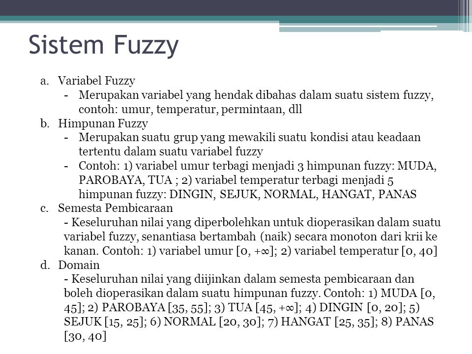 Sistem Fuzzy Variabel Fuzzy
