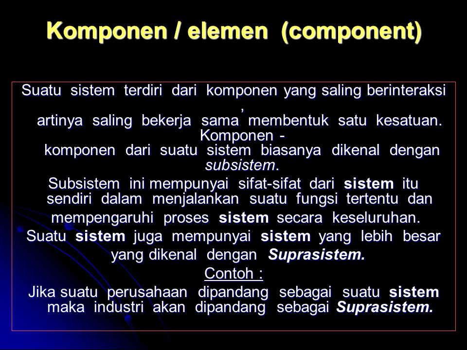 Komponen / elemen (component)