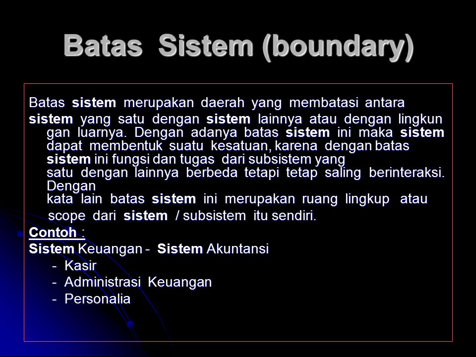 Batas Sistem (boundary)