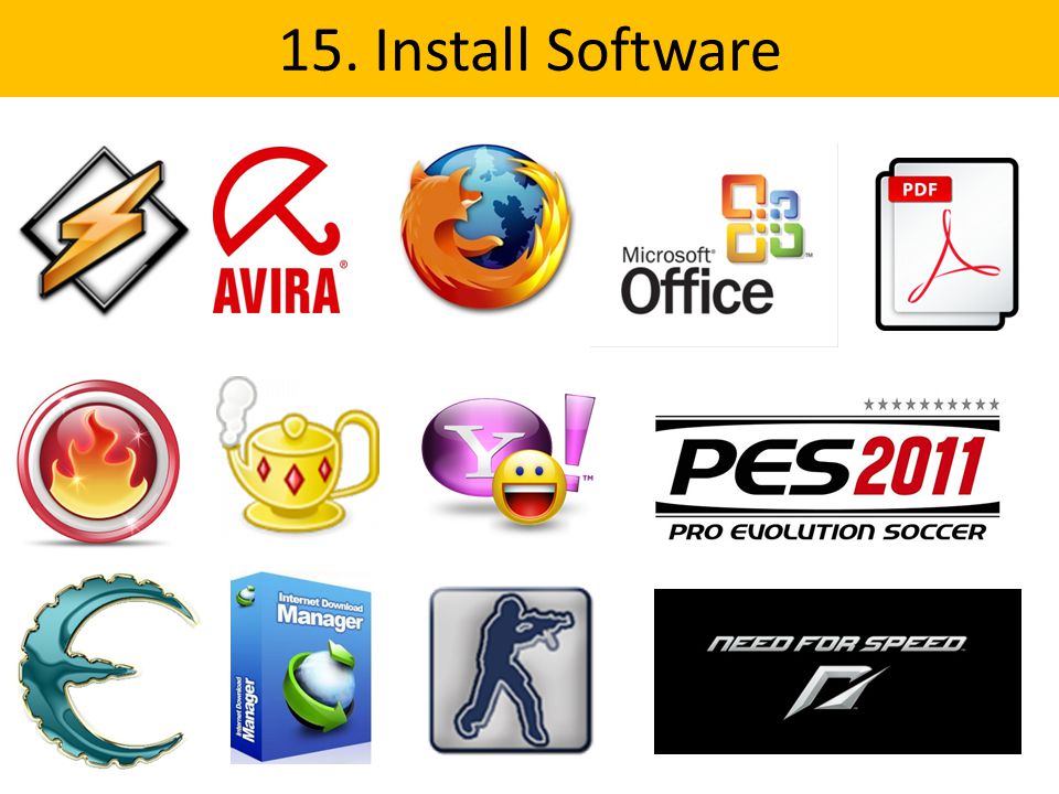 15. Install Software