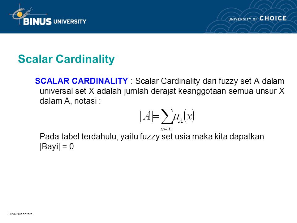 Scalar Cardinality