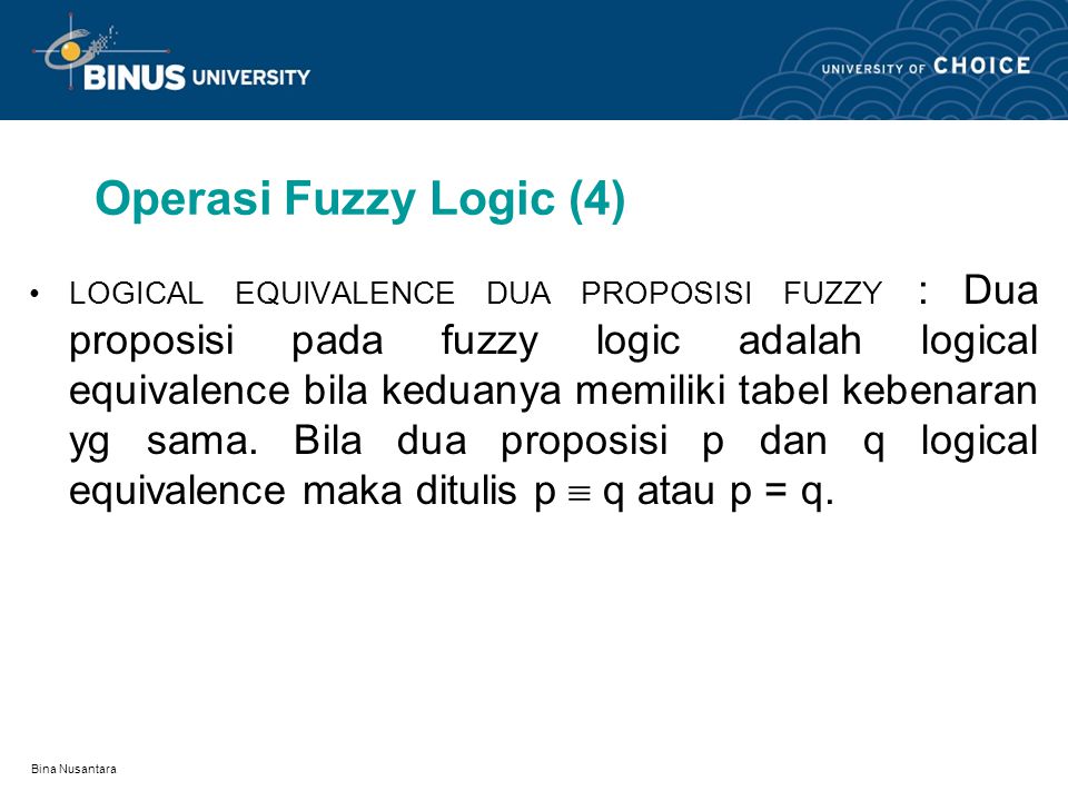 Operasi Fuzzy Logic (4)
