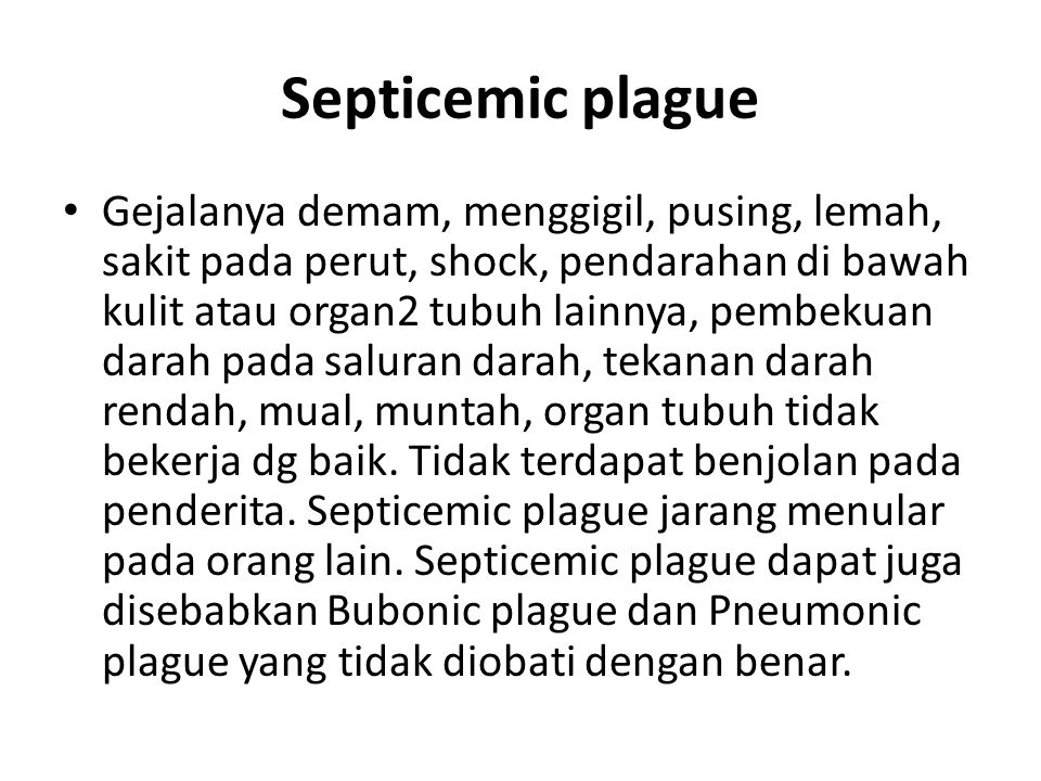 Septicemic plague