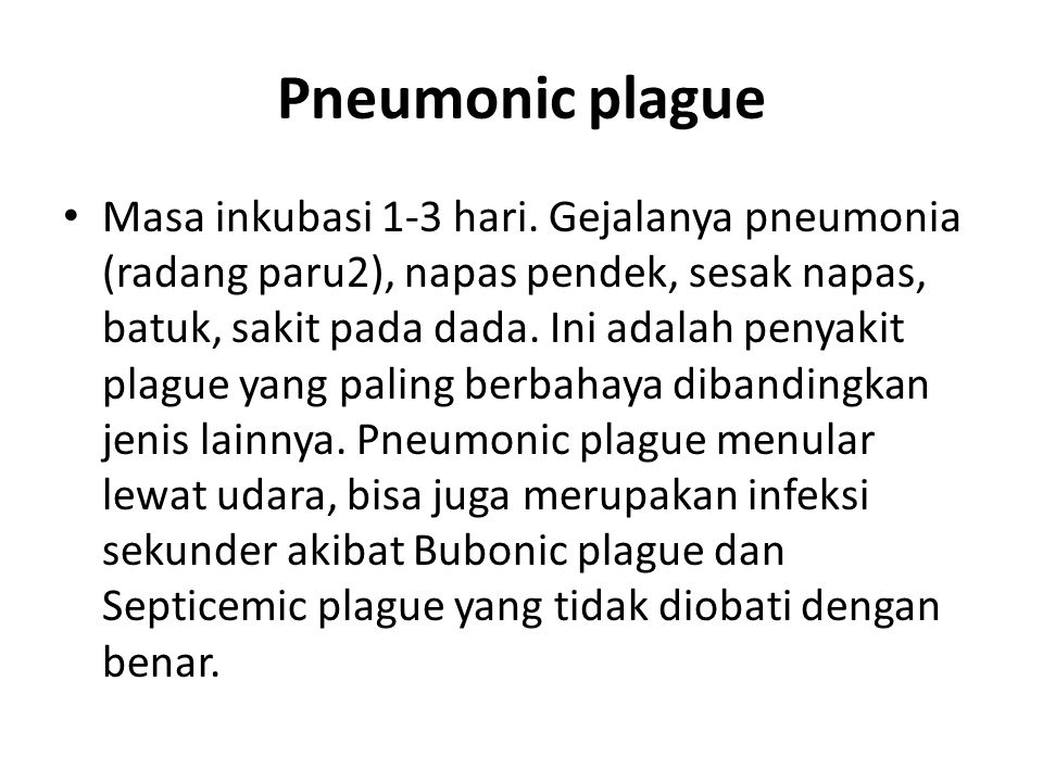 Pneumonic plague