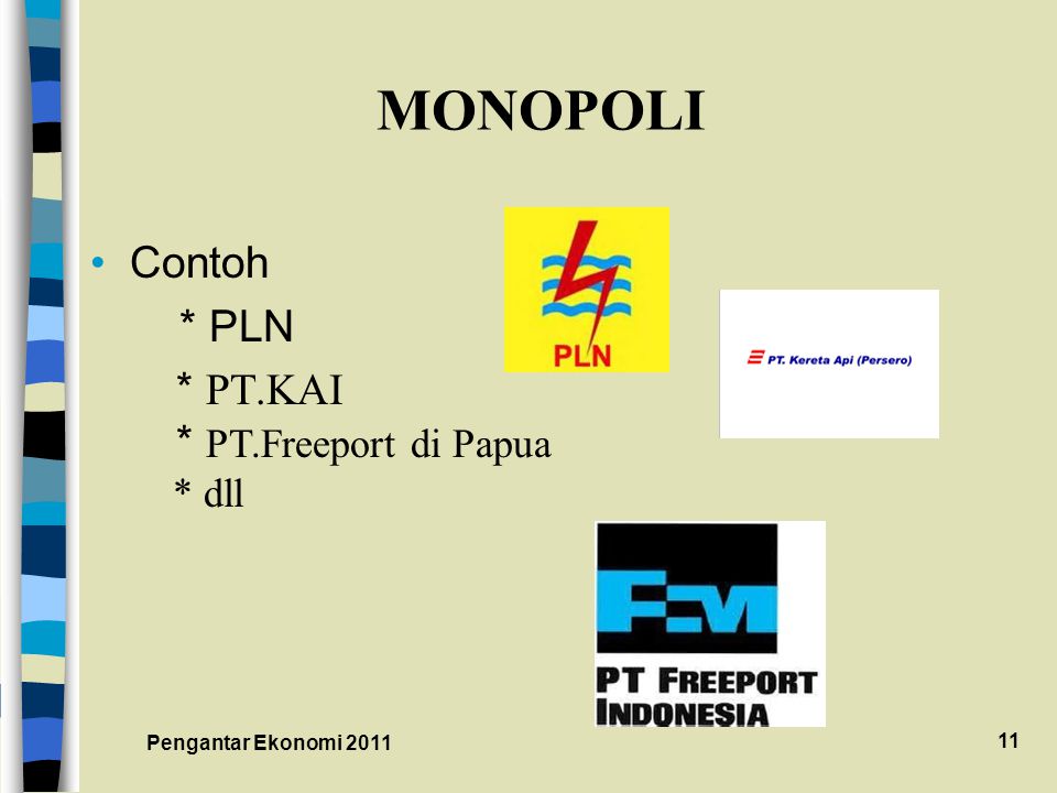 MONOPOLI Contoh * PLN * PT.KAI * PT.Freeport di Papua * dll