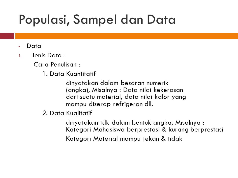 Populasi, Sampel dan Data