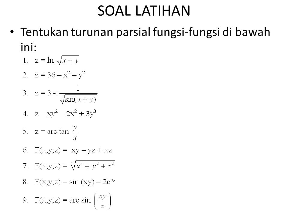 Soal Turunan Parsial Dan Jawabannya – Ilmu