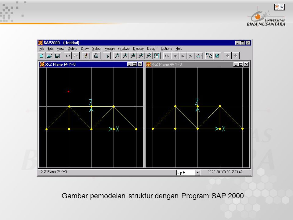 Gambar pemodelan struktur dengan Program SAP 2000