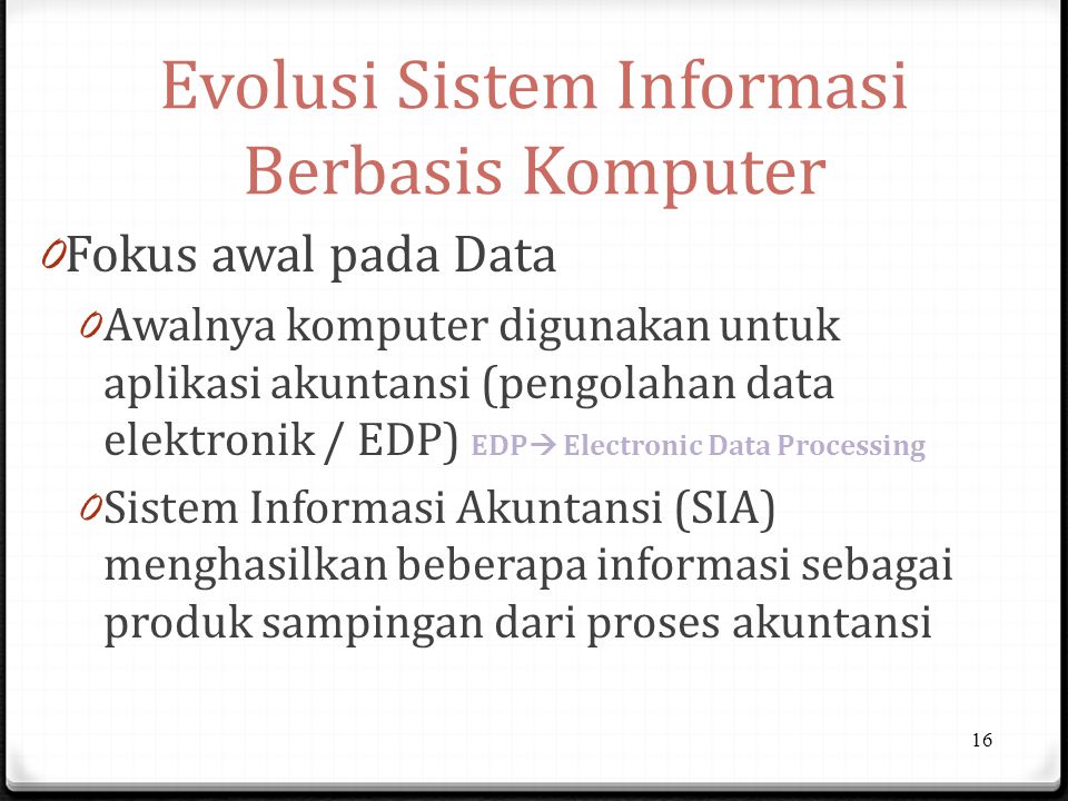 Evolusi Sistem Informasi Berbasis Komputer