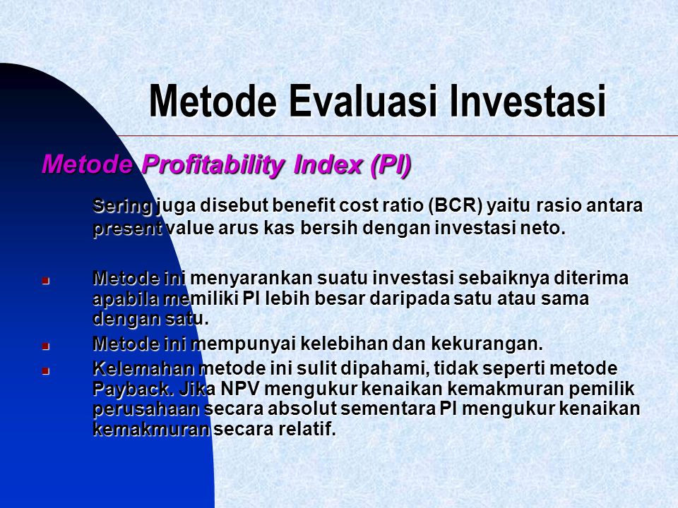 Metode Evaluasi Investasi