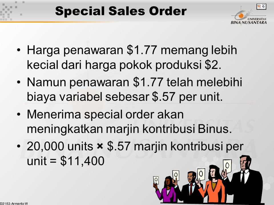 Special sales. Discounted Payback period.