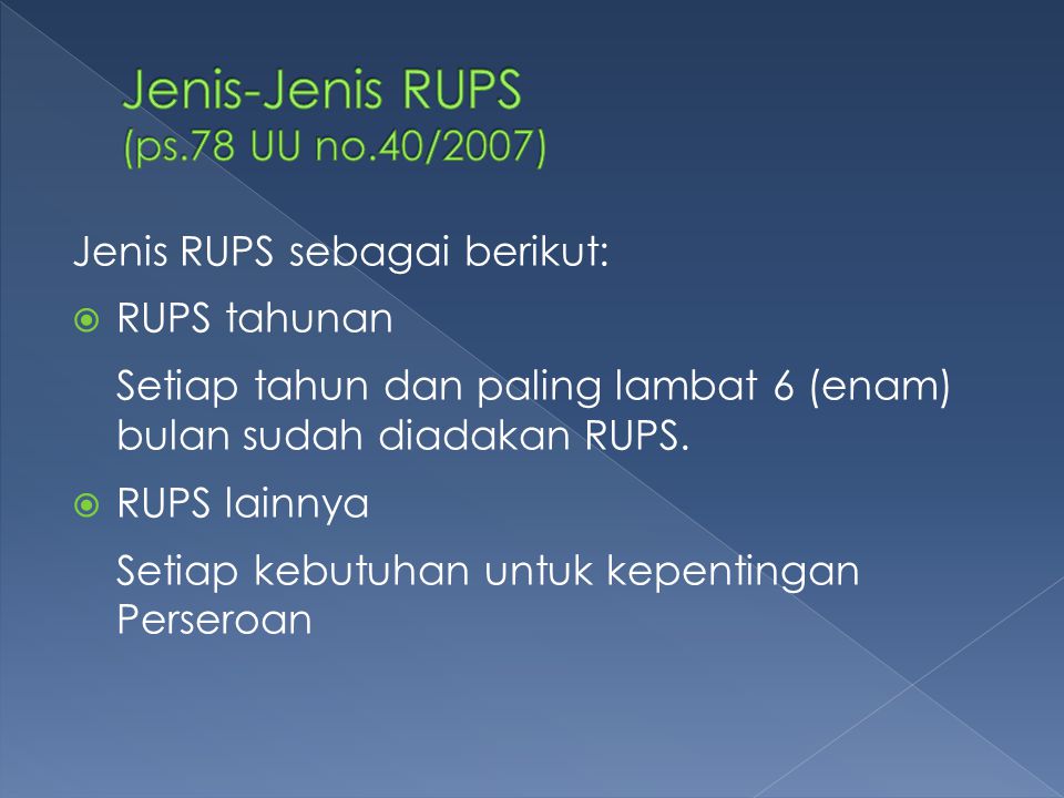 Jenis-Jenis RUPS (ps.78 UU no.40/2007)
