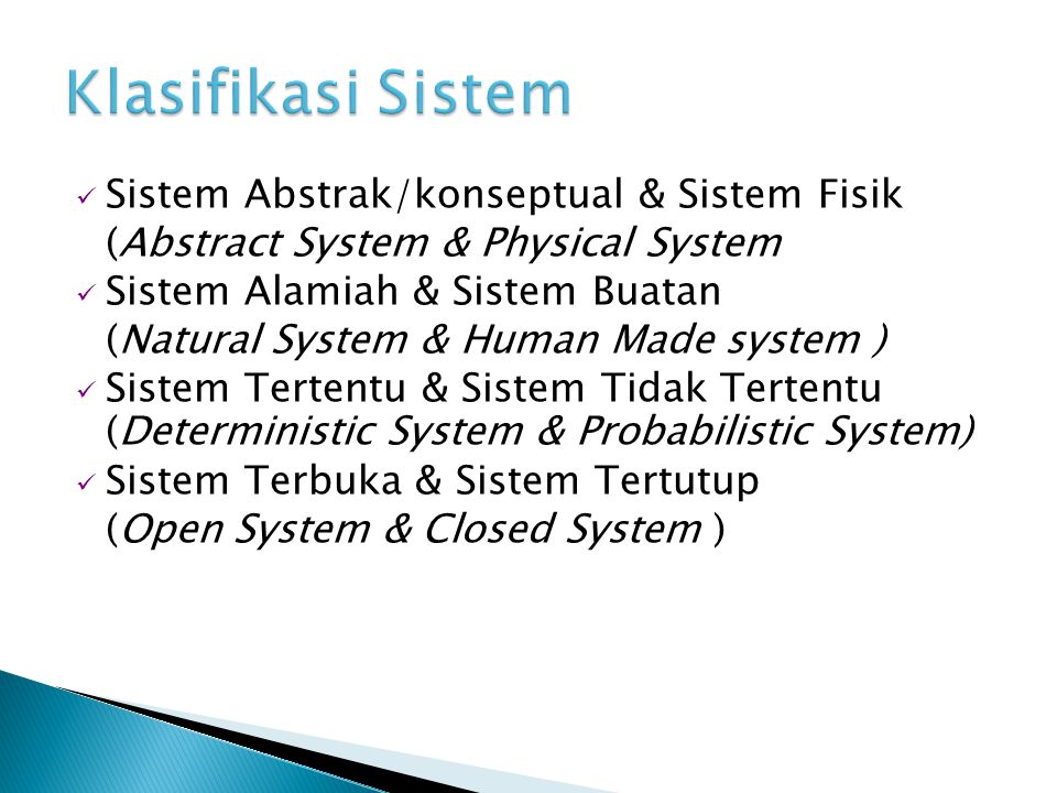 Klasifikasi Sistem Sistem Abstrak/konseptual & Sistem Fisik