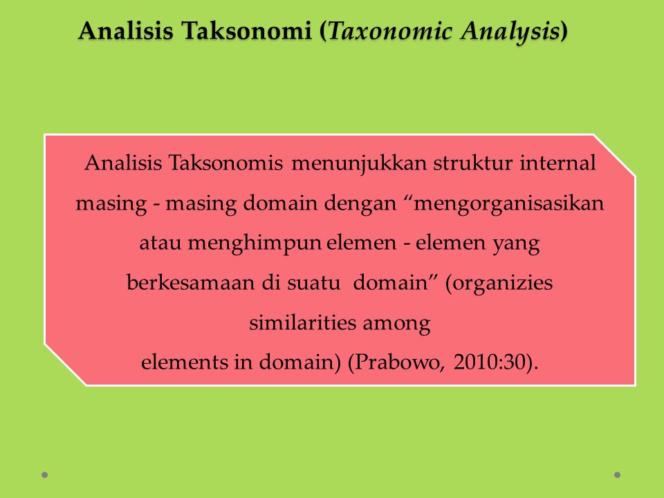Analisis Taksonomi (Taxonomic Analysis)