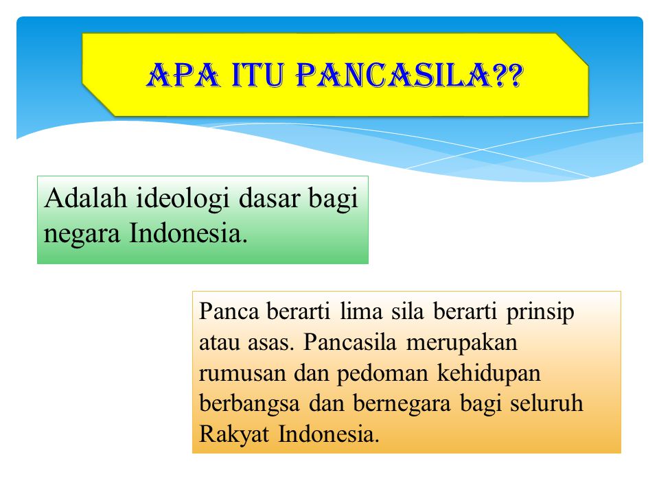 APA ITU PANCASILA Adalah ideologi dasar bagi negara Indonesia.