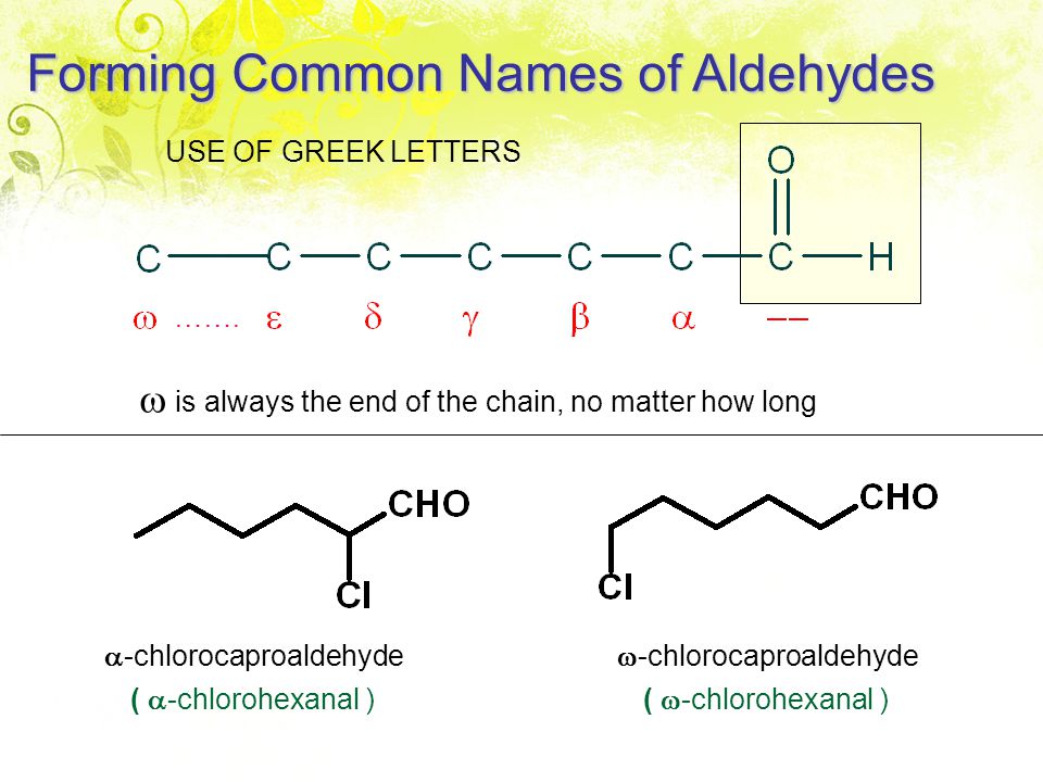Common form. Physical properties of aldehydes.