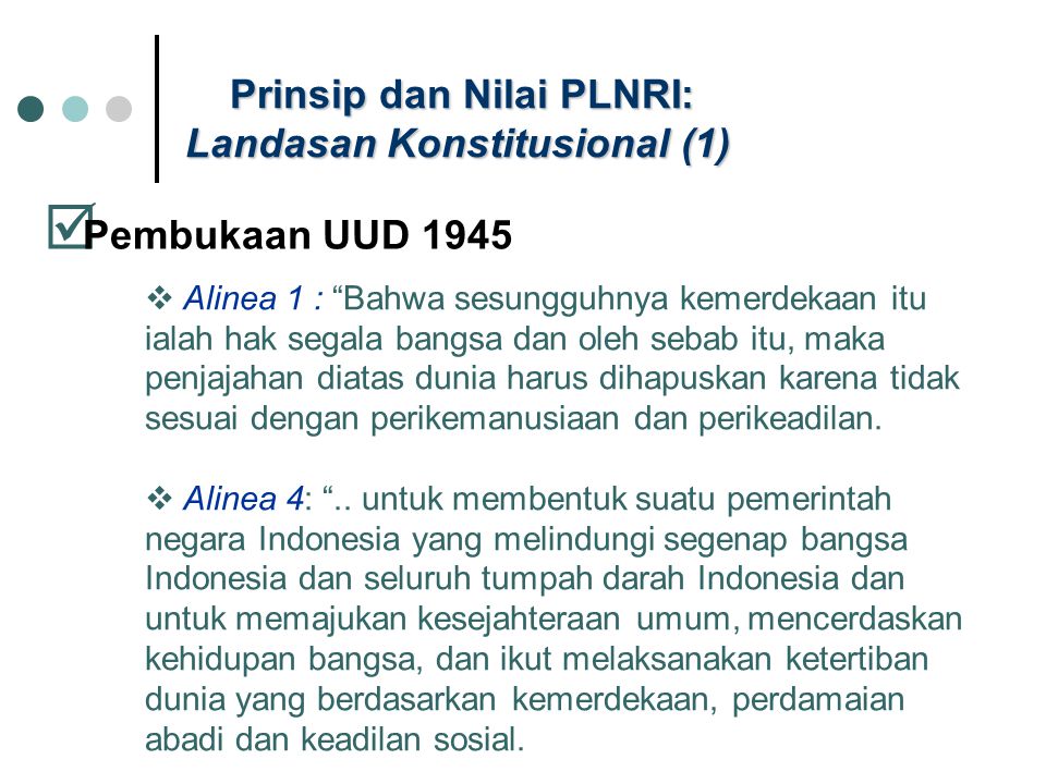 Prinsip dan Nilai PLNRI: Landasan Konstitusional (1)