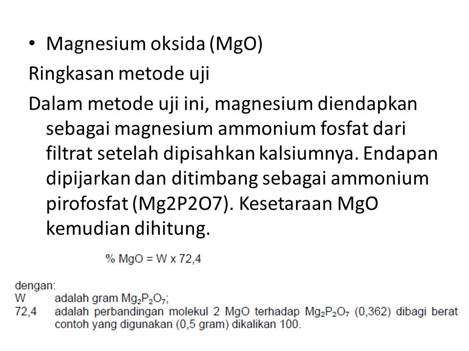 Magnesium oksida (MgO)