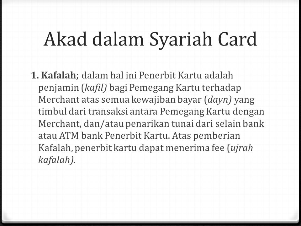 Akad dalam Syariah Card