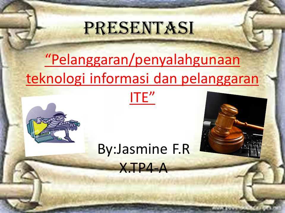 Pelanggaran/penyalahgunaan teknologi informasi dan pelanggaran ITE