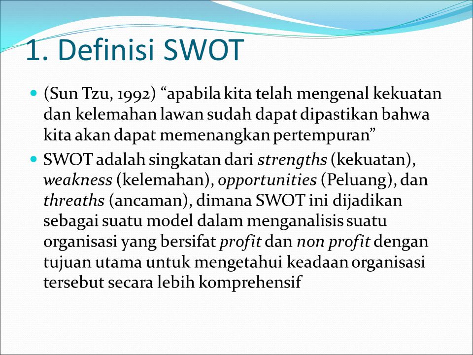 Analisis Swot Dalam Perspektif Kewirausahaan Ppt Download