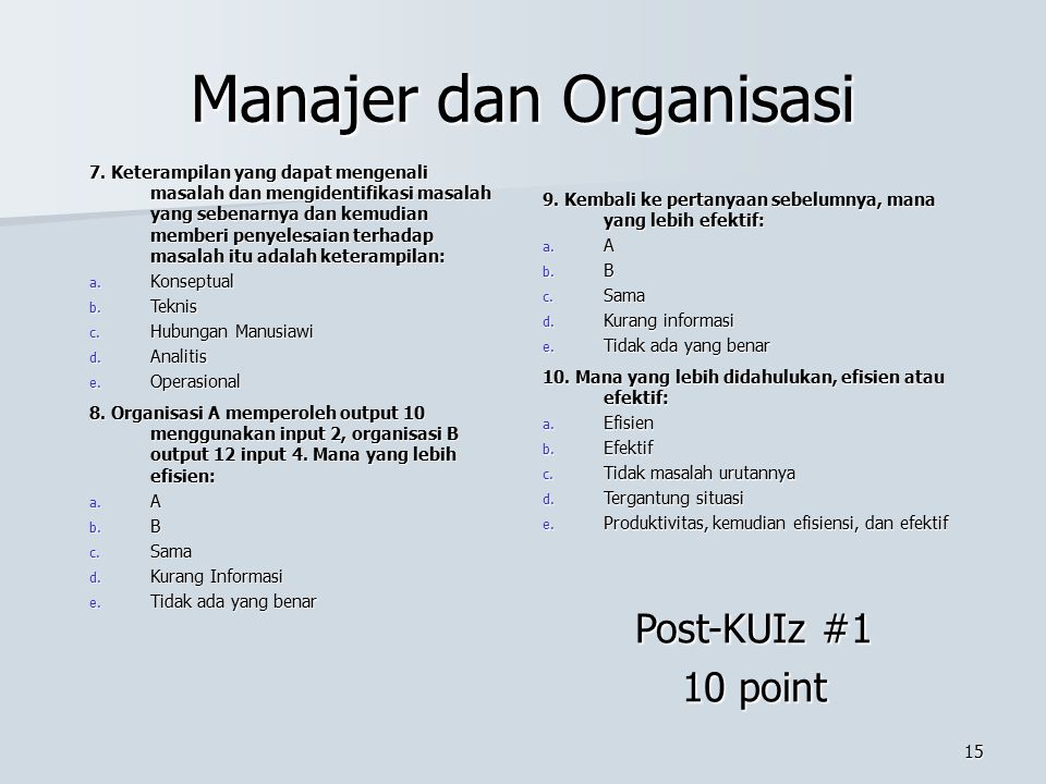 Manajer dan Organisasi