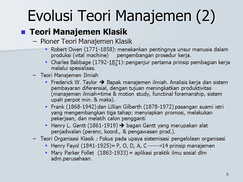 Evolusi Teori Manajemen (2)