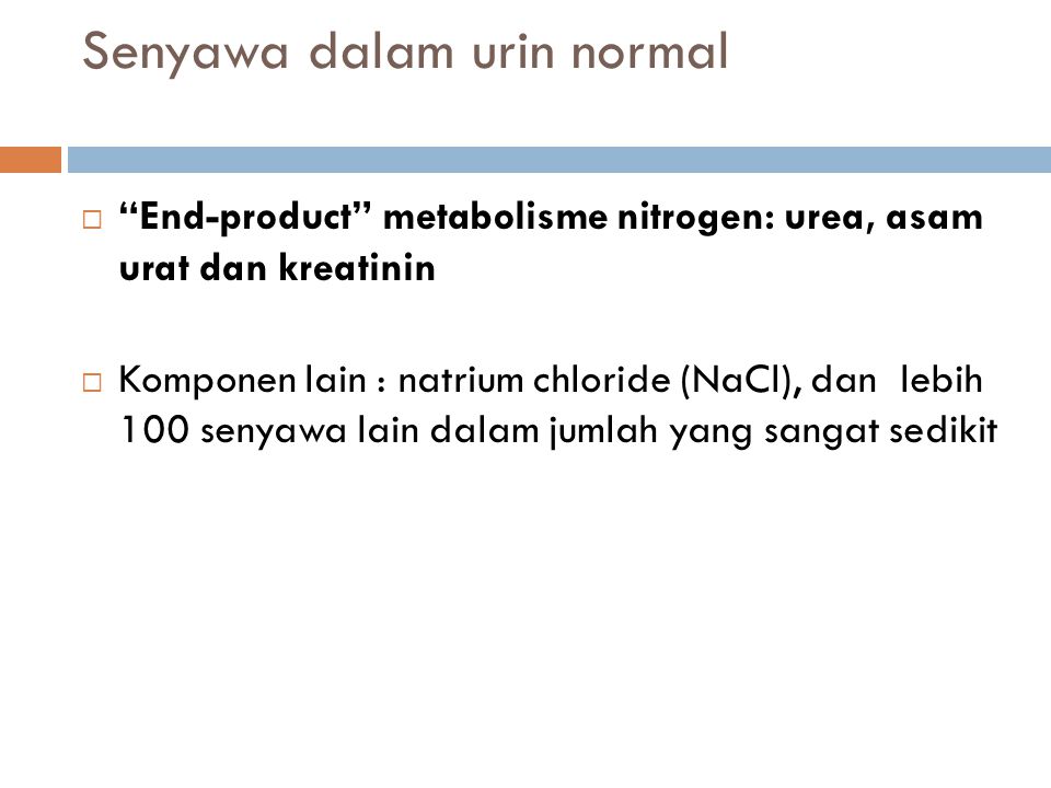Senyawa dalam urin normal
