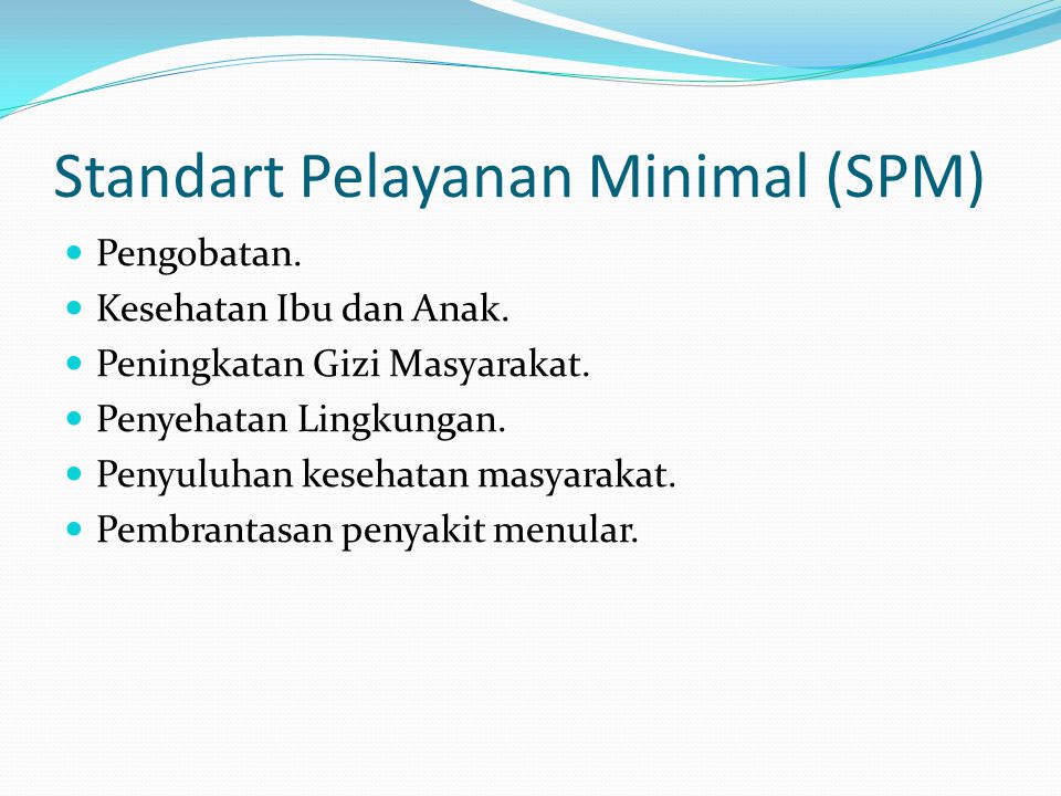 Standart Pelayanan Minimal (SPM)