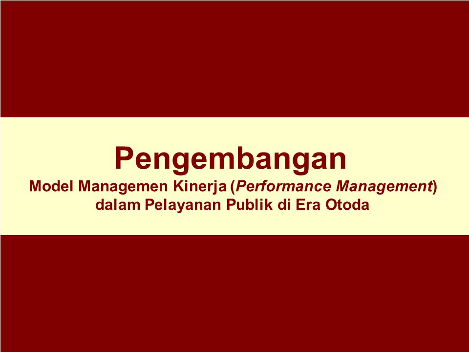 Model Managemen Kinerja (Performance Management)