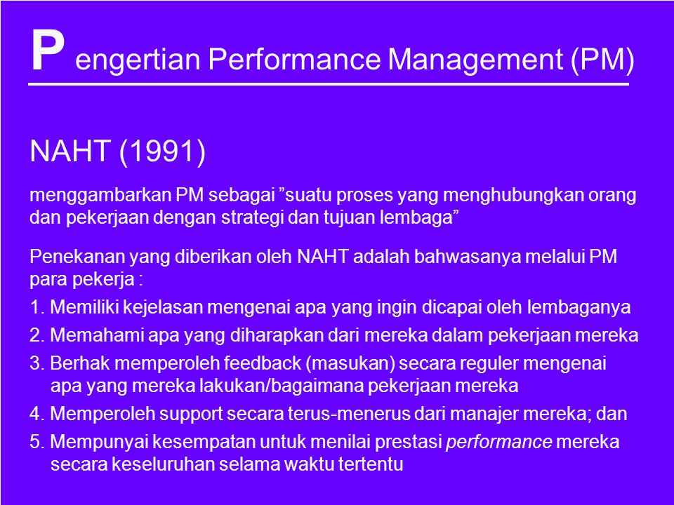 P engertian Performance Management (PM)