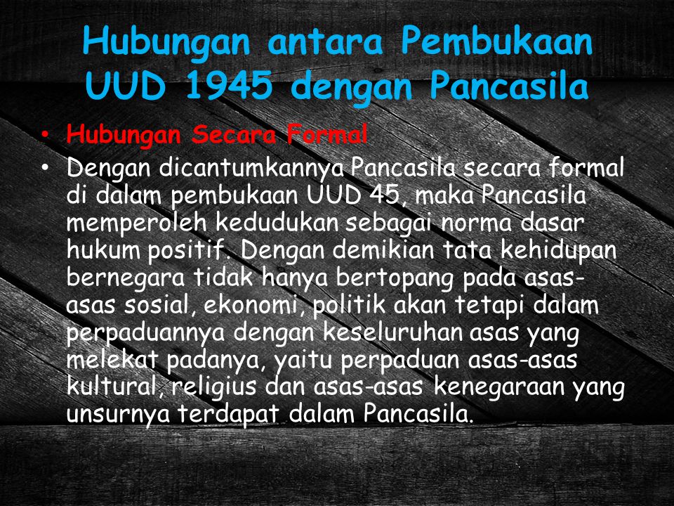 Hubungan antara Pembukaan UUD 1945 dengan Pancasila