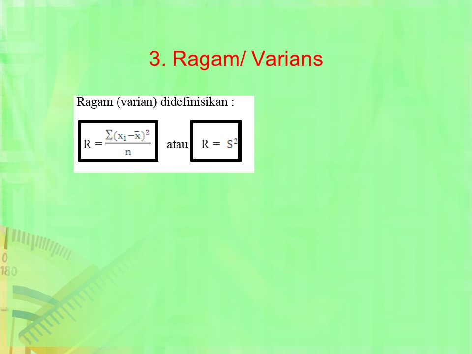 3. Ragam/ Varians