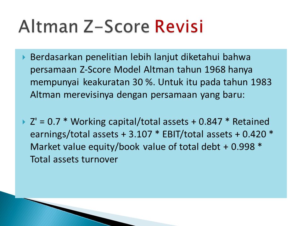 Z score. Altman z-score.