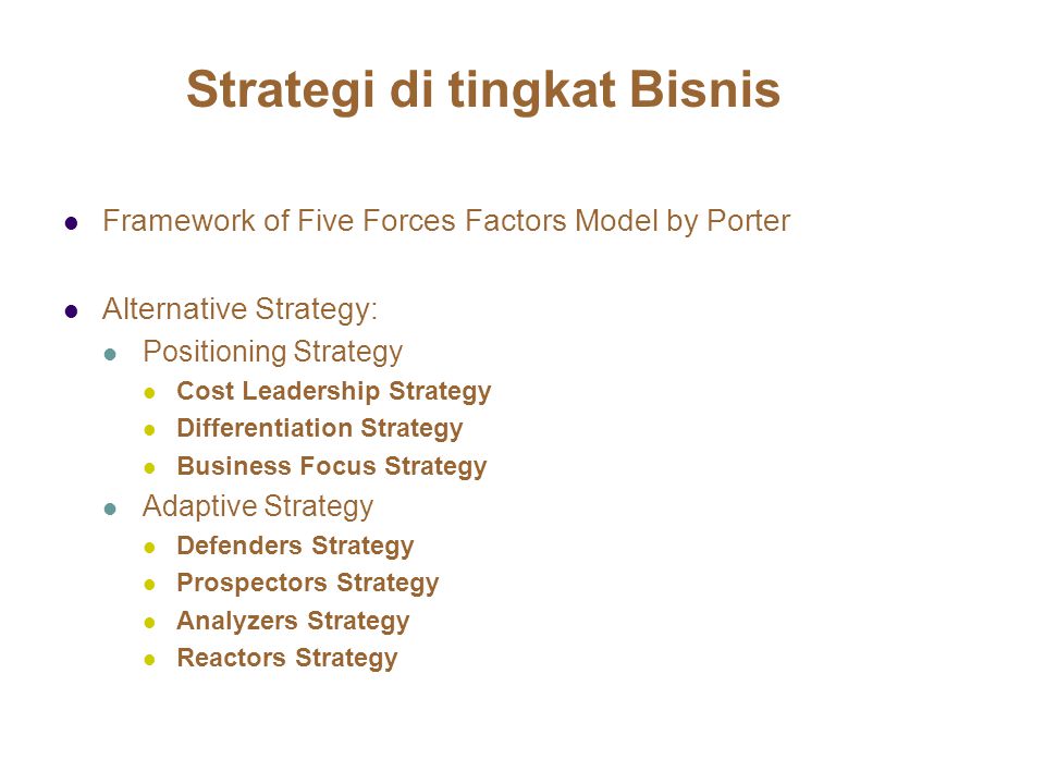 Strategi di tingkat Bisnis