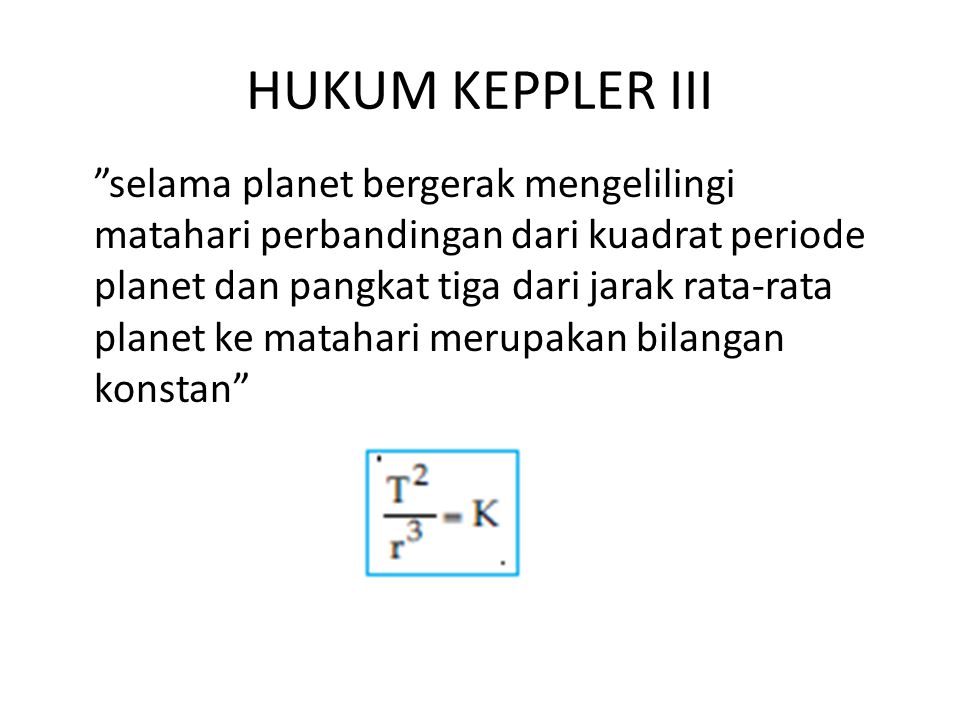 HUKUM KEPPLER III