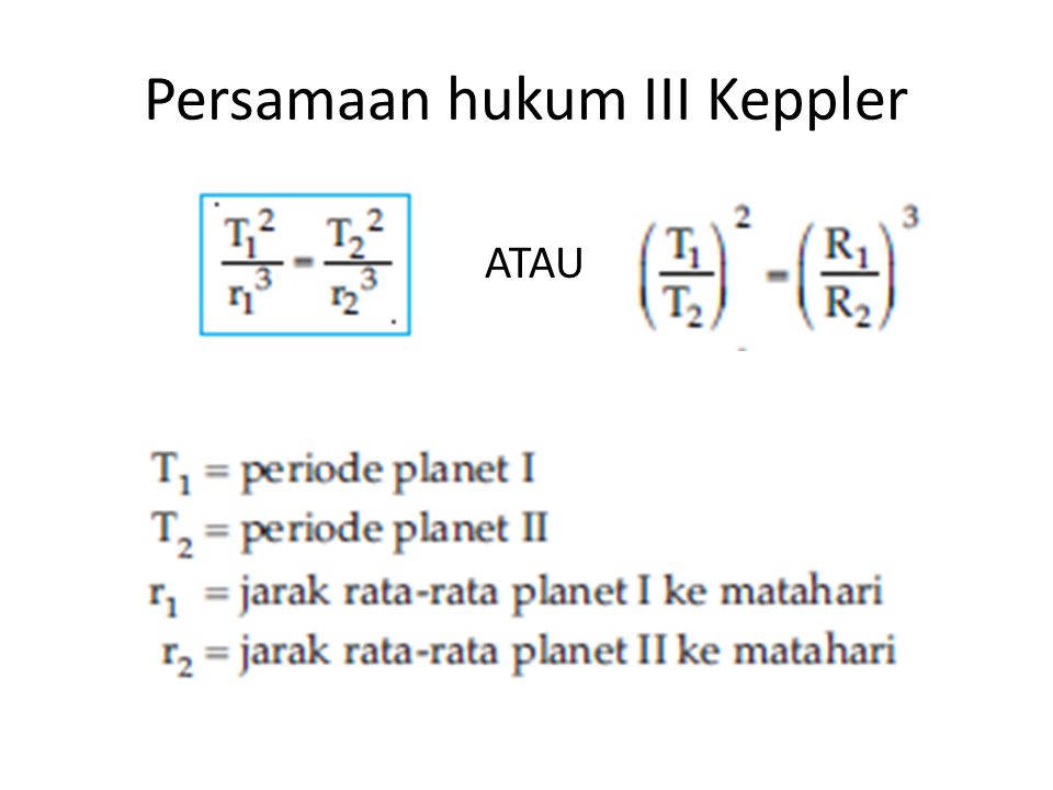 Persamaan hukum III Keppler