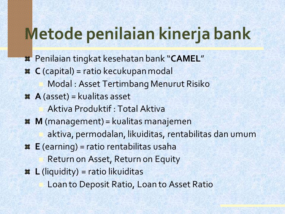 Metode penilaian kinerja bank