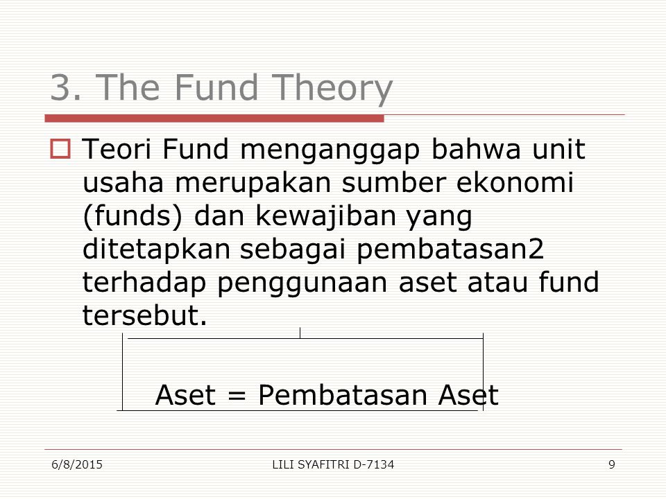 3. The Fund Theory