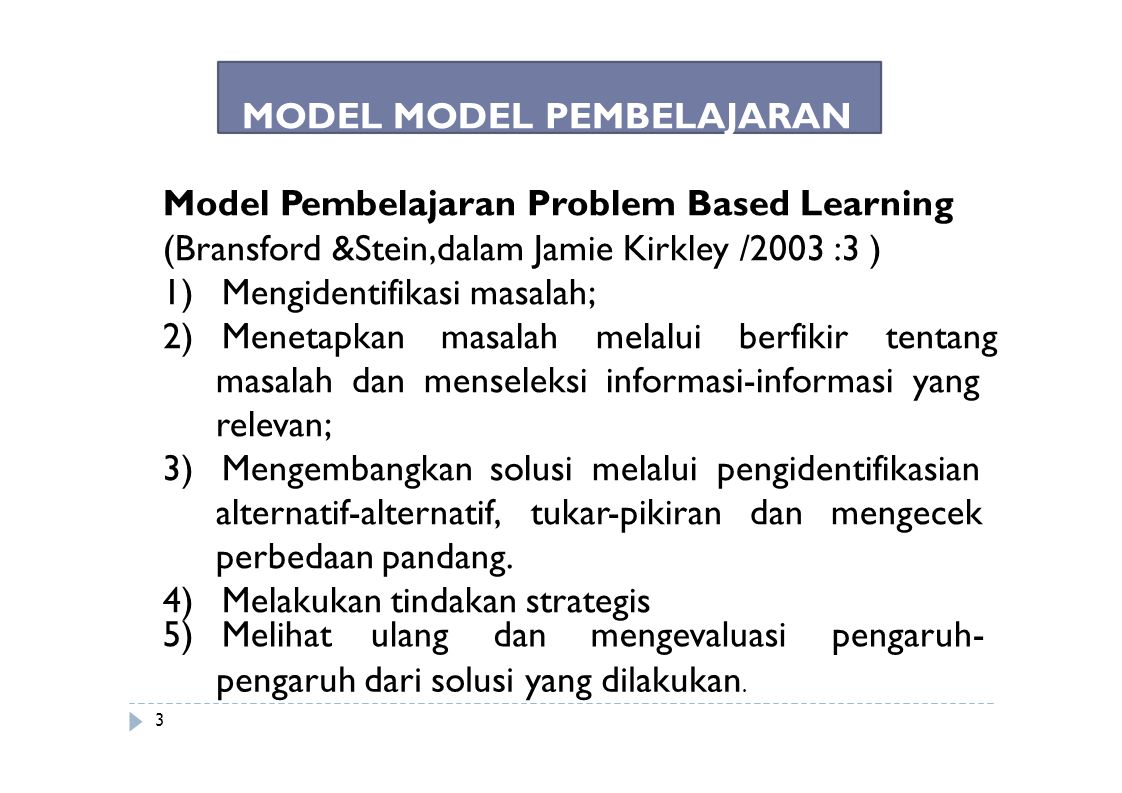 Model Pembelajaran Problem Based Learning