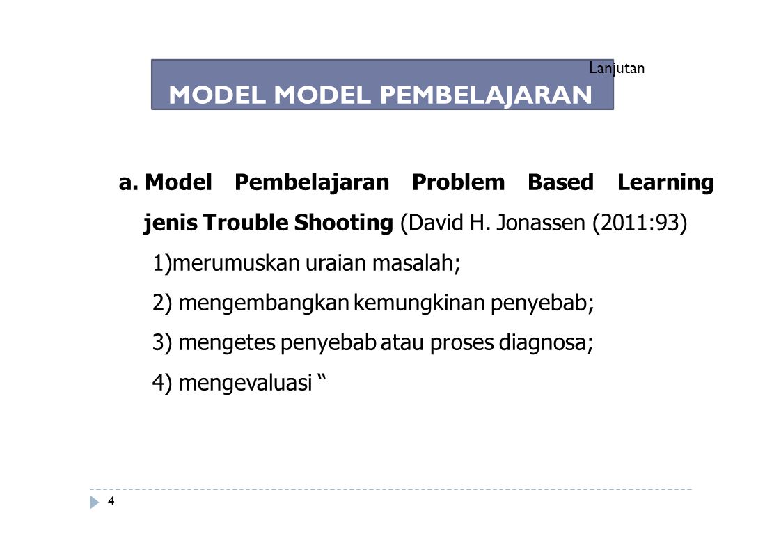 a. Model Pembelajaran Problem Based Learning