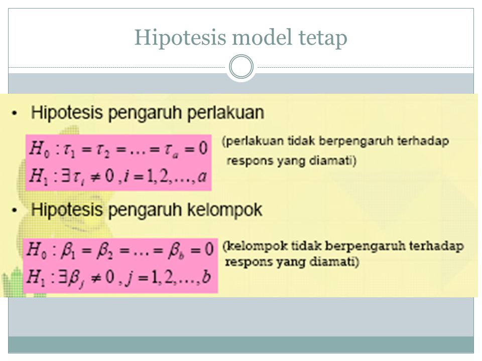 Hipotesis model tetap