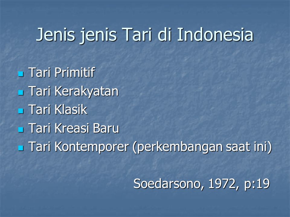 Jenis jenis Tari di Indonesia