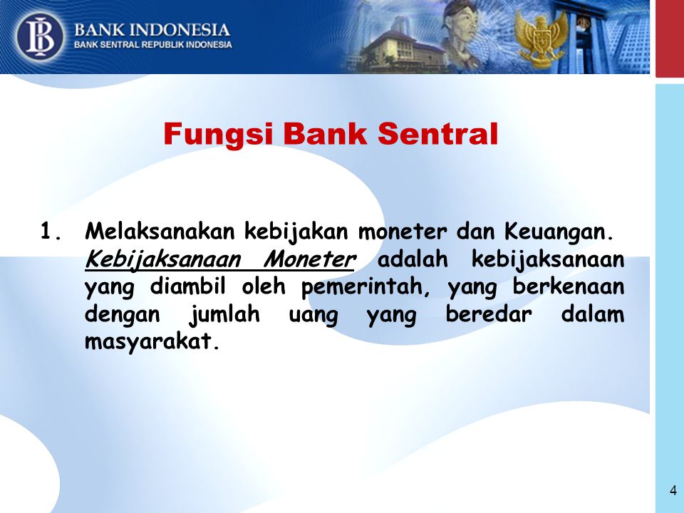 Fungsi dan peran bank indonesia