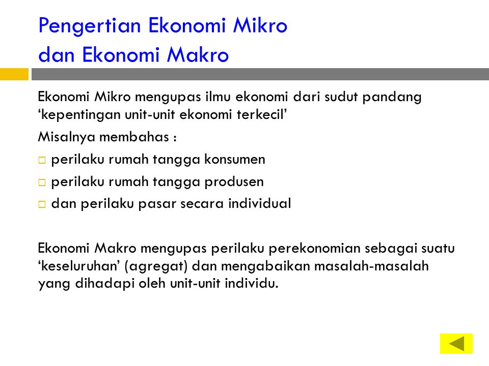 Pengertian Ekonomi Mikro dan Ekonomi Makro