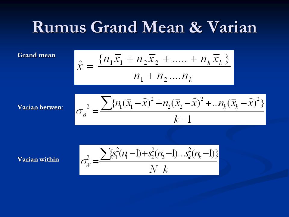 Rumus Grand Mean & Varian