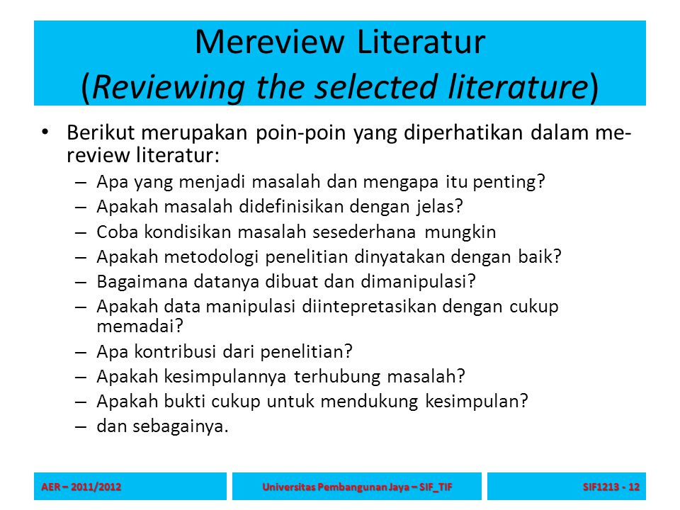 apa itu literature review menurut ahli