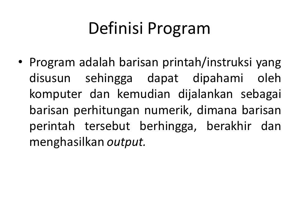 Definisi Program