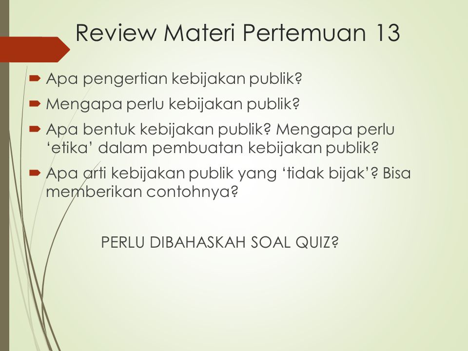 Review Materi Pertemuan 13